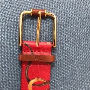 Ralph Lauren horsebit red belt
